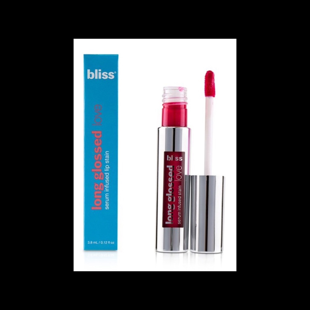 Bliss Lip Gloss Long Glossed Love Serum Infused Pink Lip Stain Hey Hibiscus NIB